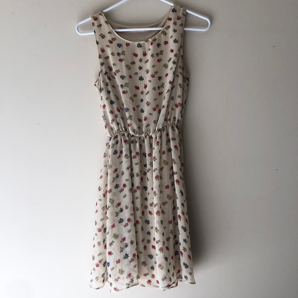 Tan floral dress